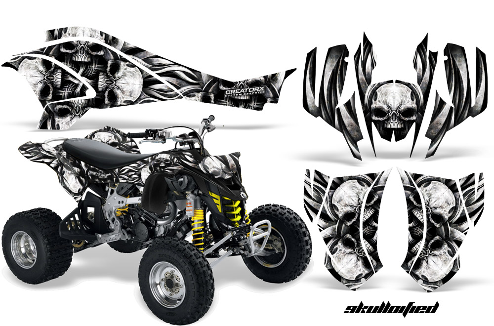 Can-Am DS450 Graphics Kit Skullcified Silver Black